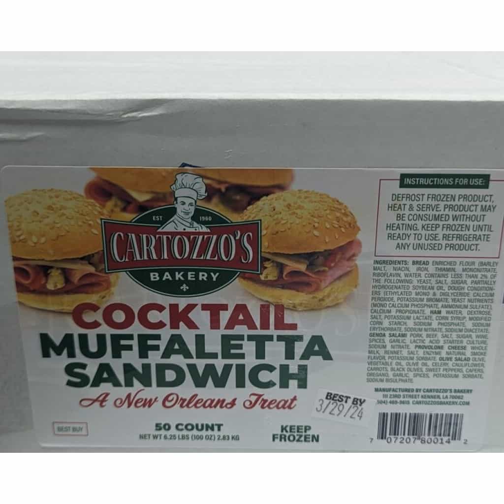 Cartozzo's Cocktail Muffuletta Sandwiches — 50 Pack Bulk