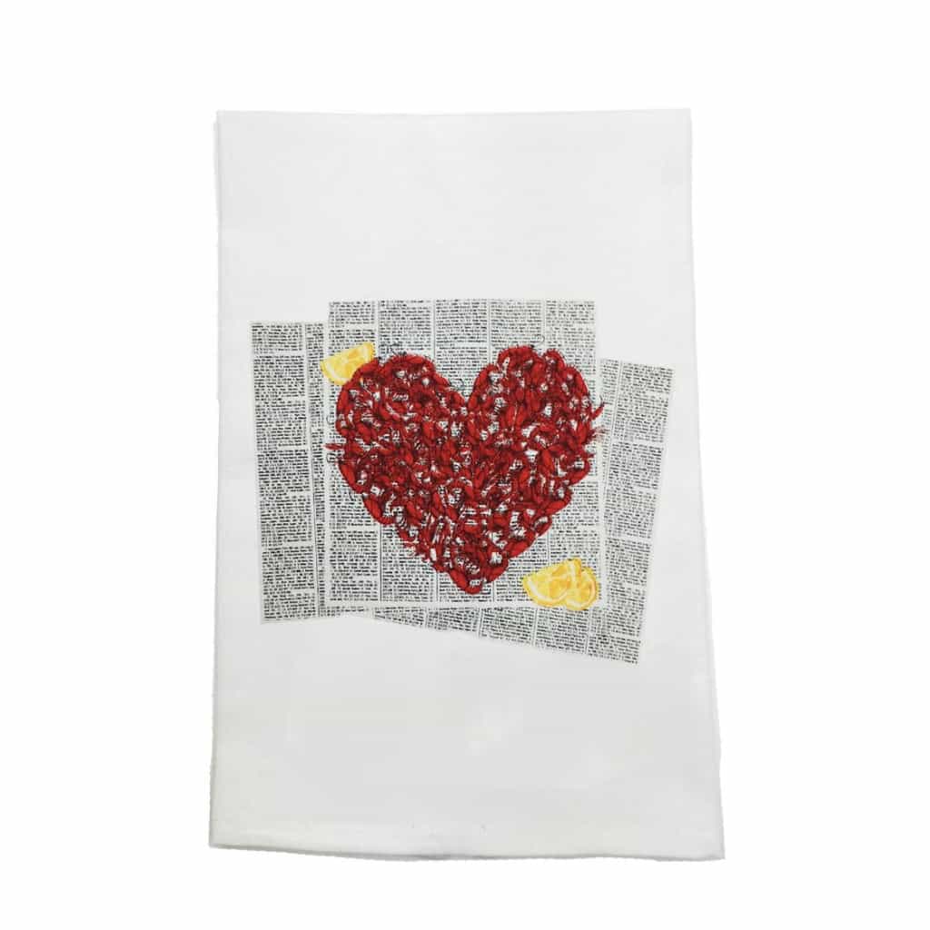 Crawfish Love Organic Cotton Kitchen Towel