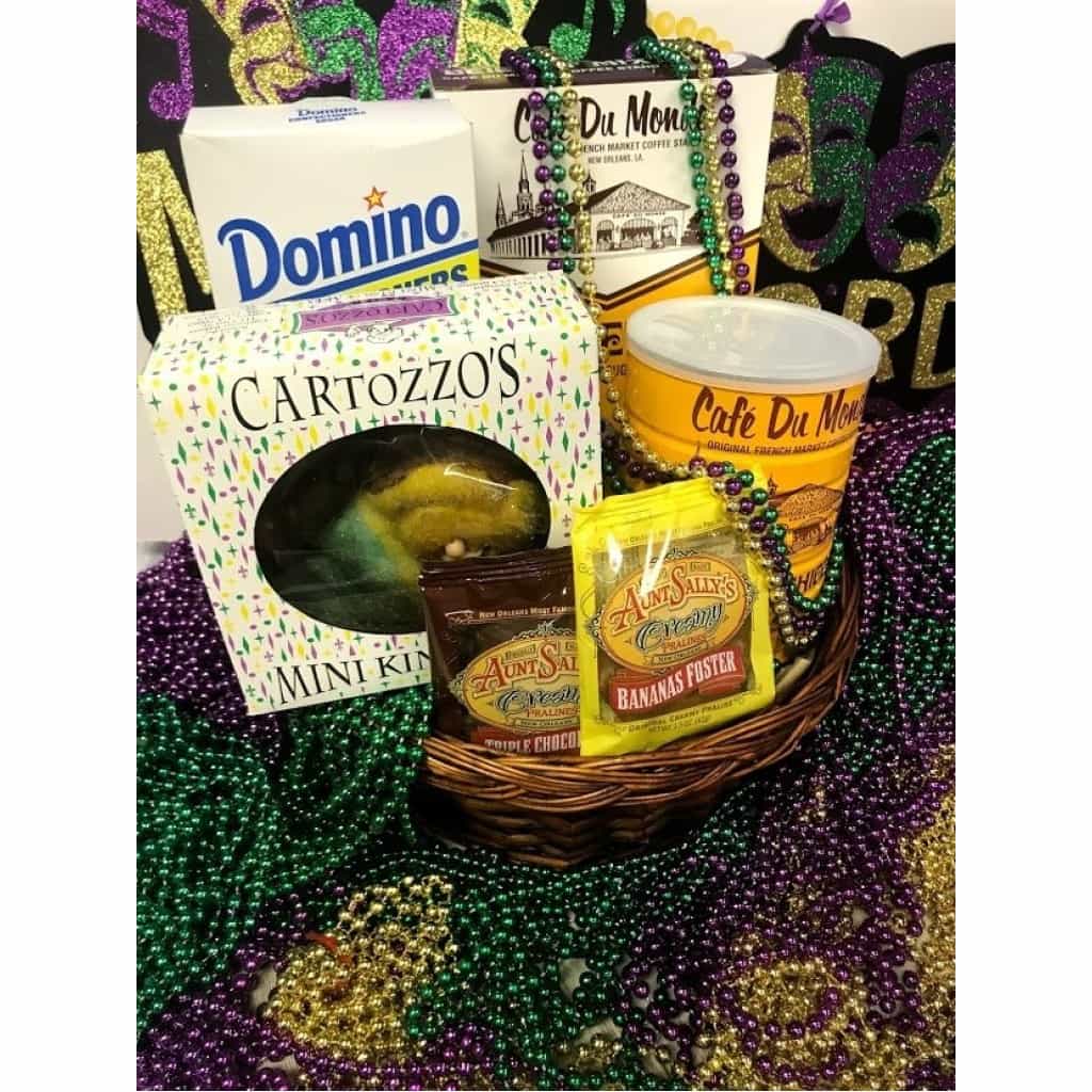 Pardi Gras Basket — Beignet Mix, Pralines & Coffee