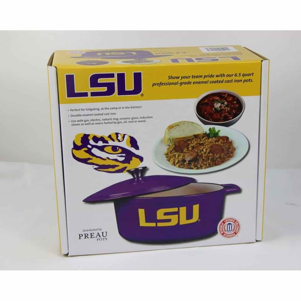 LSU Enamel Cast Iron 6.5 qt Jambalaya Pot