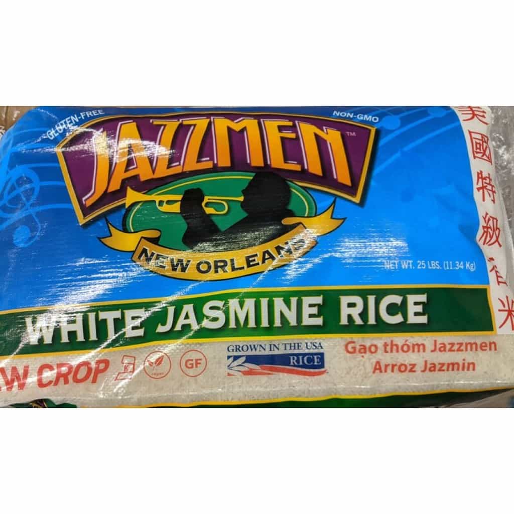 Jazzmen White Jasmine Rice — 25 lb Bag