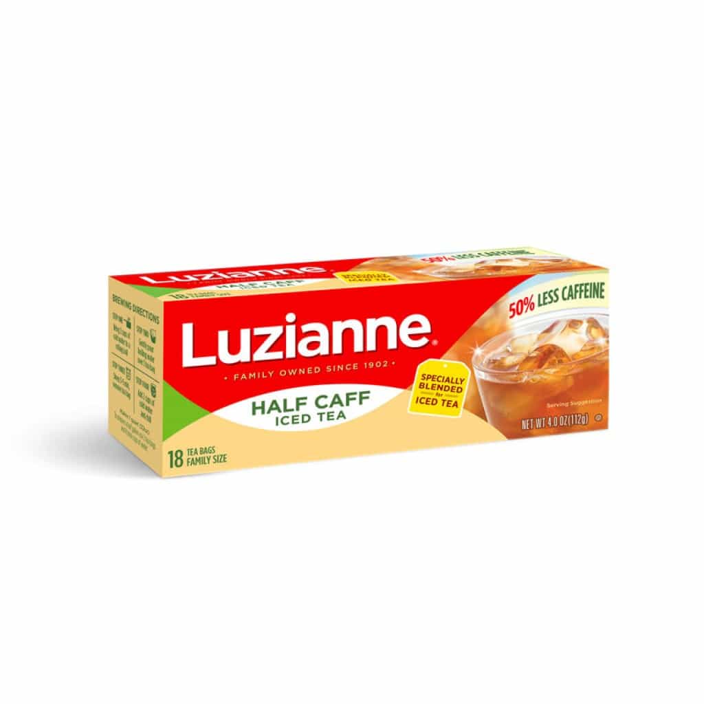 Luzianne Half-Caff Iced Tea Bags Family Size — 18 Count
