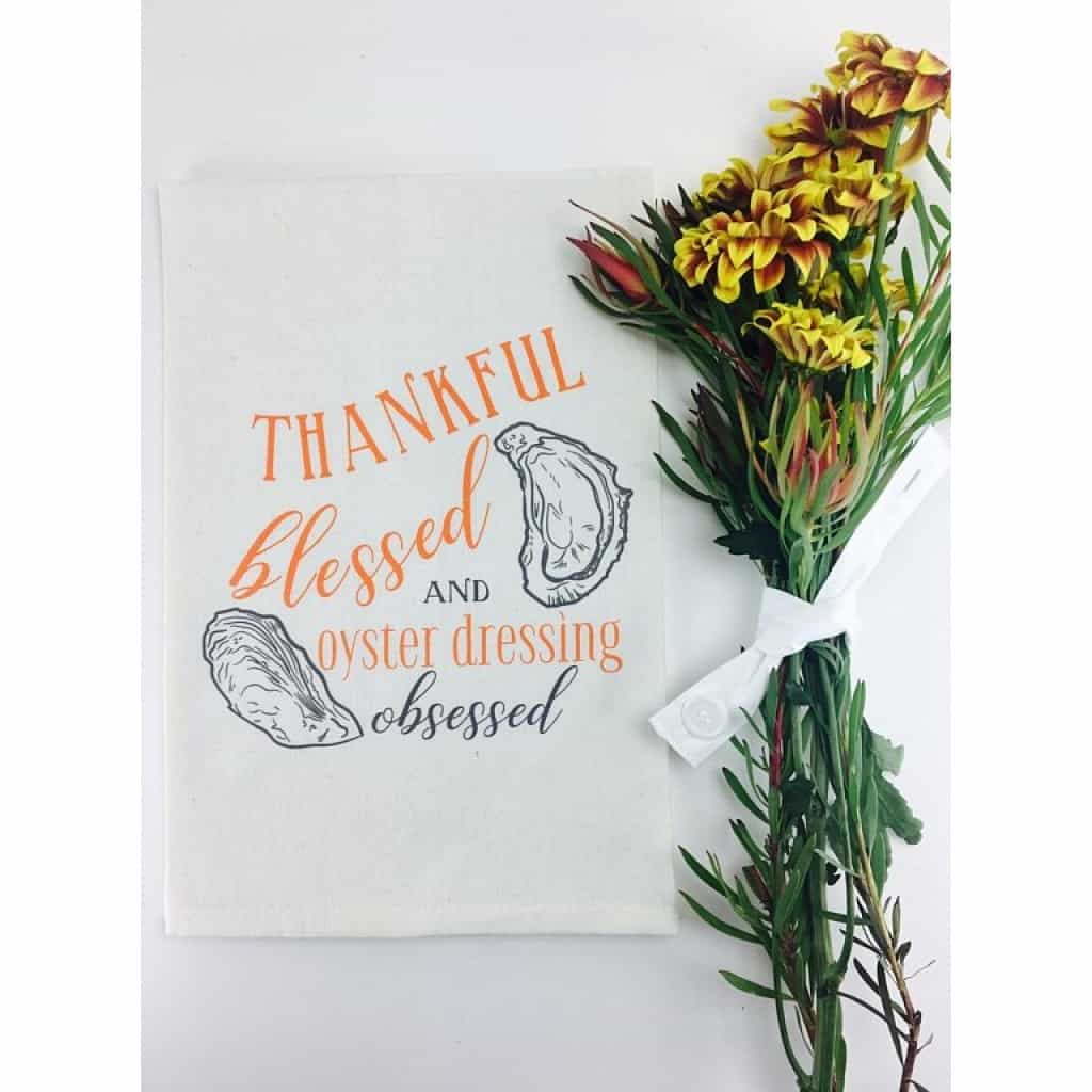 Oyster Dressing Organic Cotton Kitchen Towel with Loop