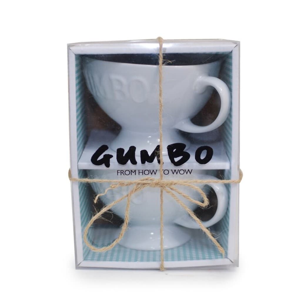 White Embossed Gumbo Bowls — Set of 2 (16 oz)