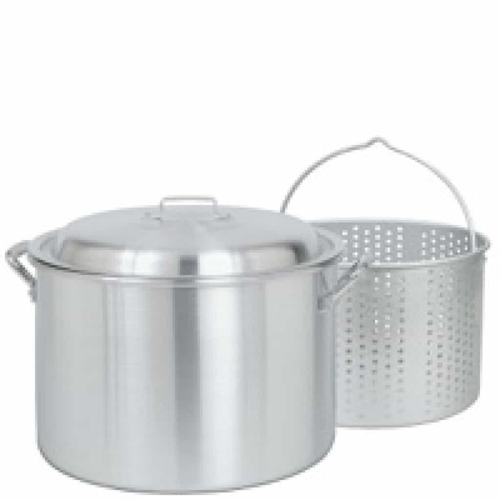 34 Qt. Aluminum Crawfish Pot with Lid & Basket