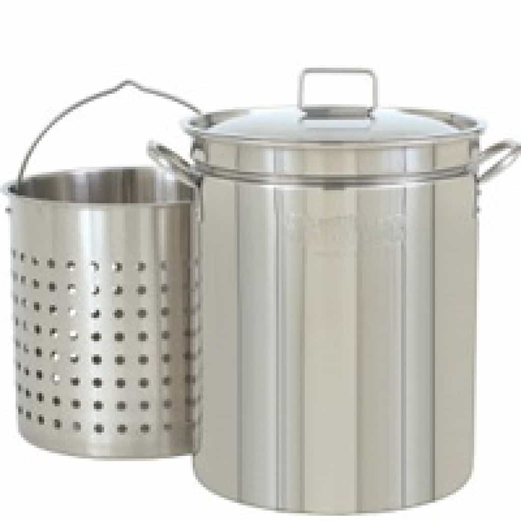 CRAWFISH POT 44 Qt. Stainless Stockpot with Basket and Lid
