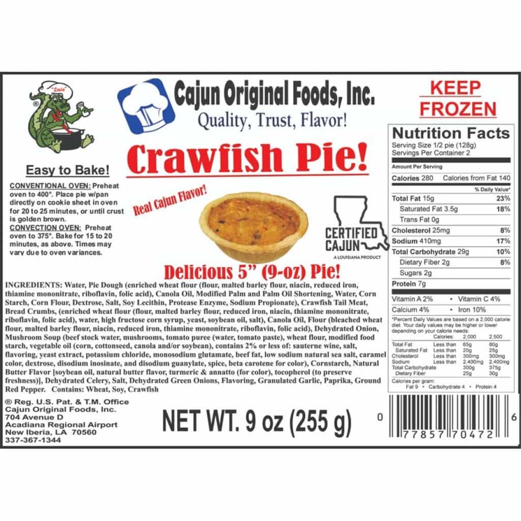 Cajun Original Crawfish Pies — 15 Pack (9 oz each)