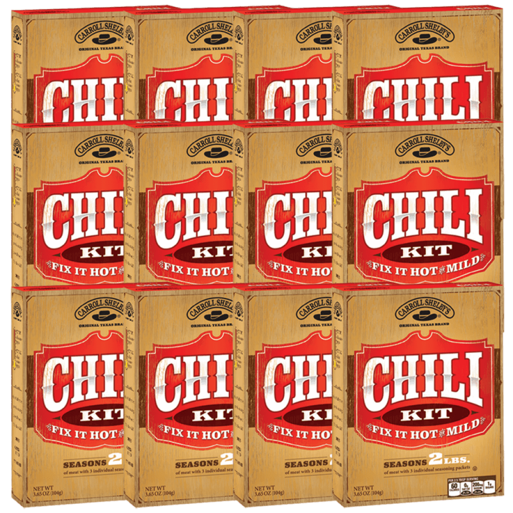 Carroll Shelby Original Texas Chili Mix 3.65 oz (12-Pack)