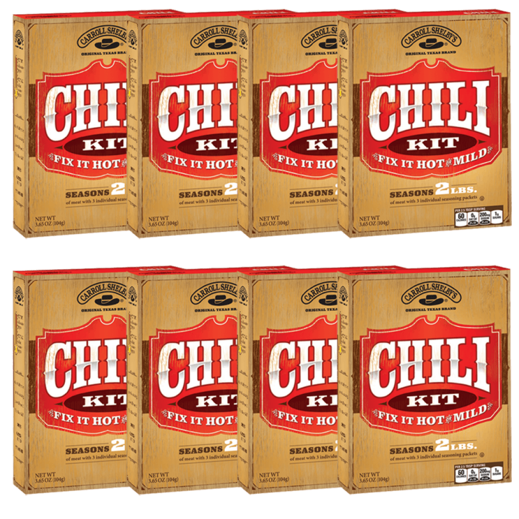 Carroll Shelby Original Texas Chili Mix 3.65 oz (8-Pack)