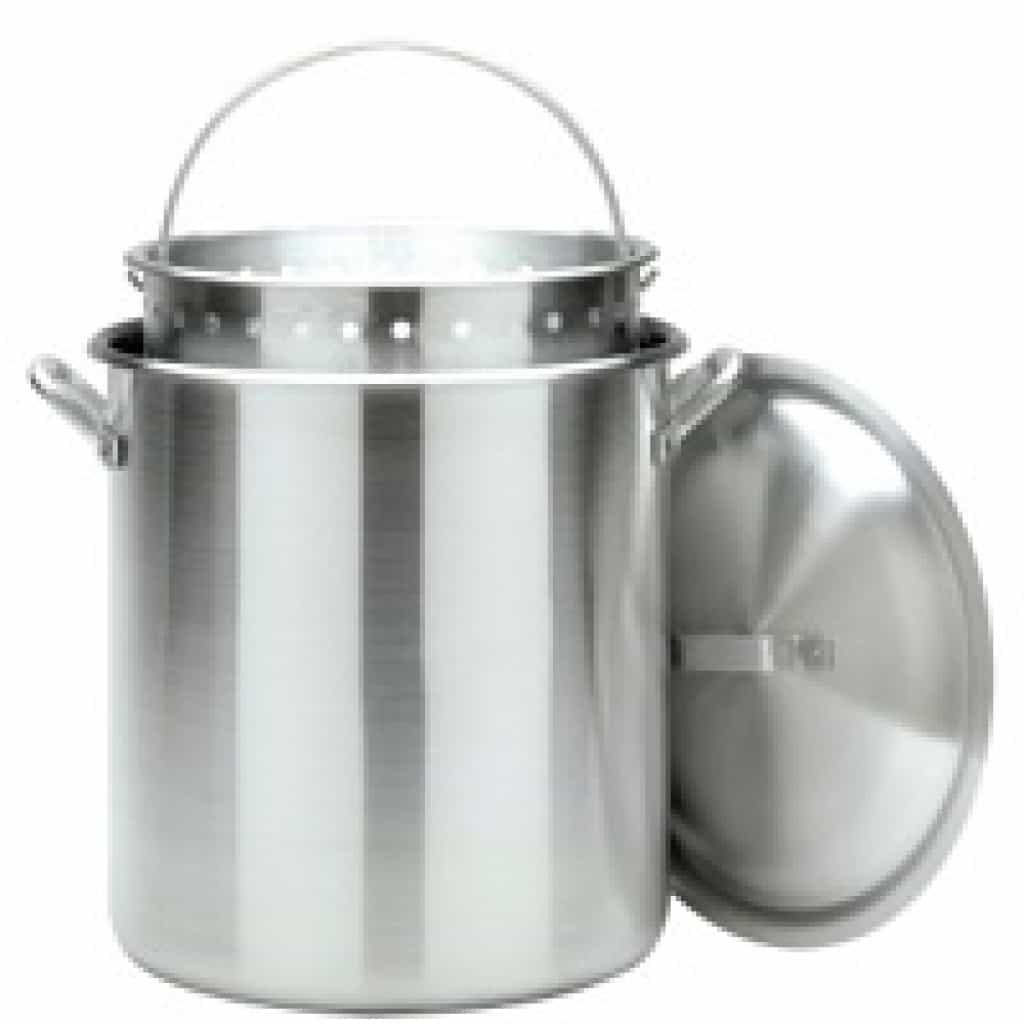 120 Qt. Aluminum Crawfish Stockpot with Lid & Basket