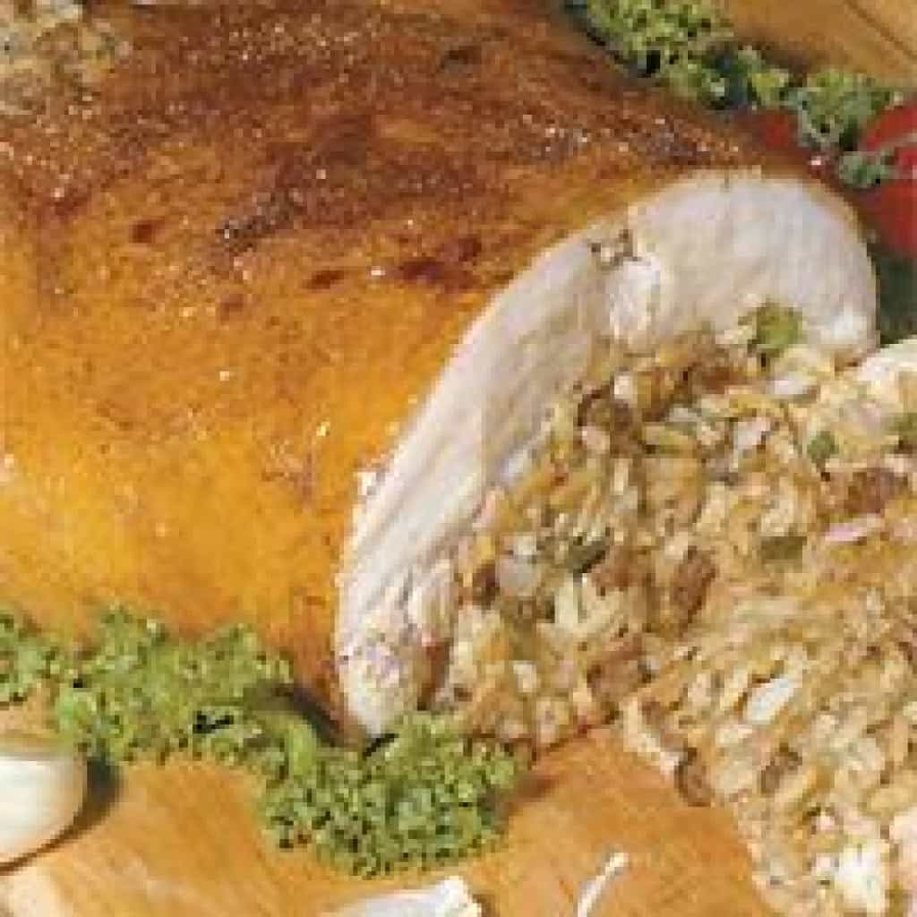 Deboned Chicken Stuffed with Shrimp & Sausage Jambalaya —