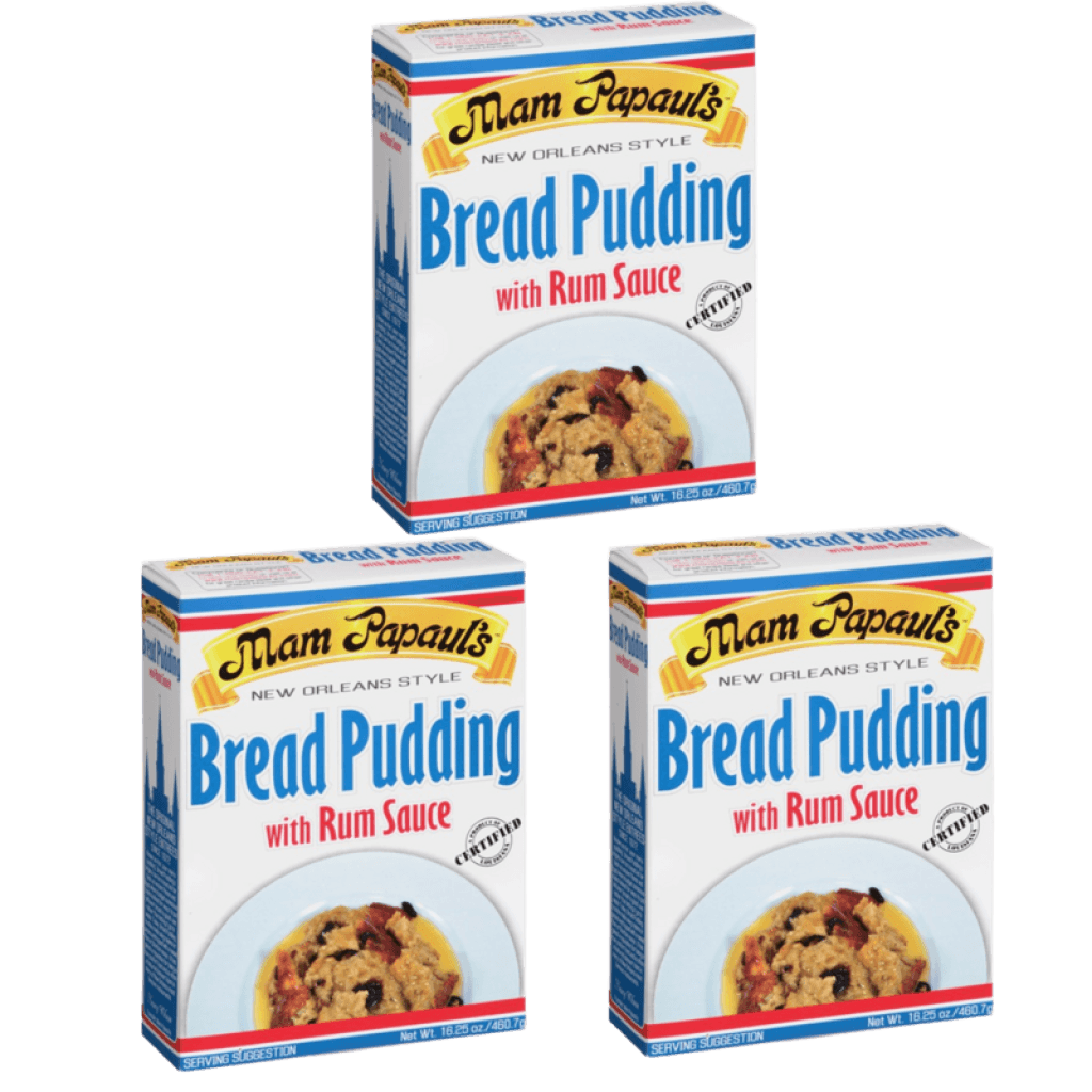 Mam Papauls Bread Pudding with Rum Sauce — 3 Pack