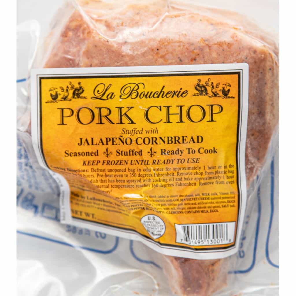 La Boucherie Pork Chop Stuffed with Jalapeño Cornbread Dressing