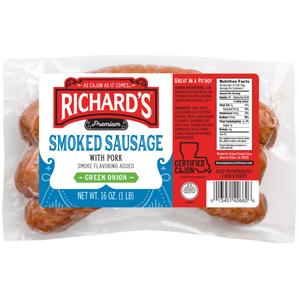 Richard's Green Onion Pork Smoked Sausage – 1 lb