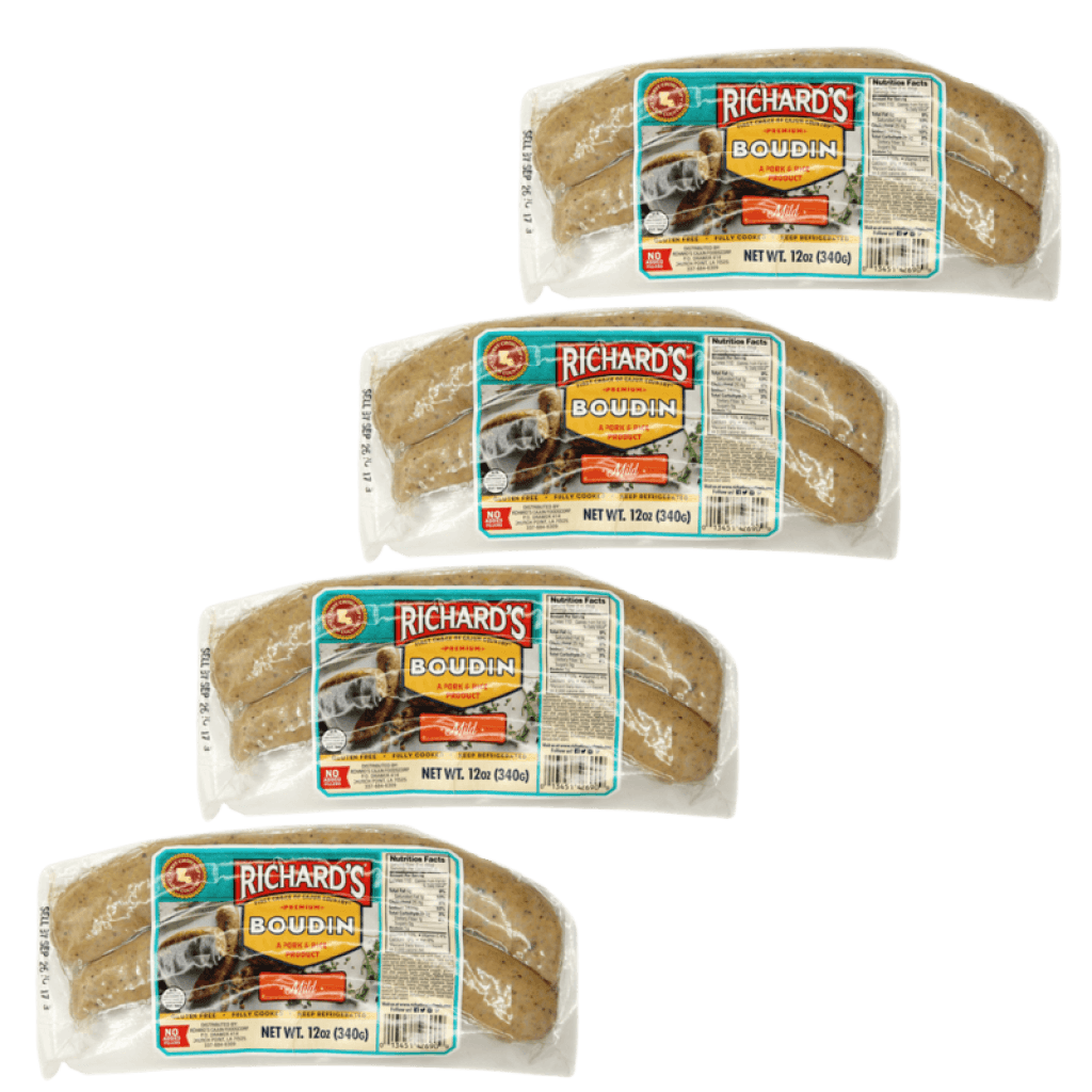 Richard's Premium Pork Boudin 16 oz — 4 Pack