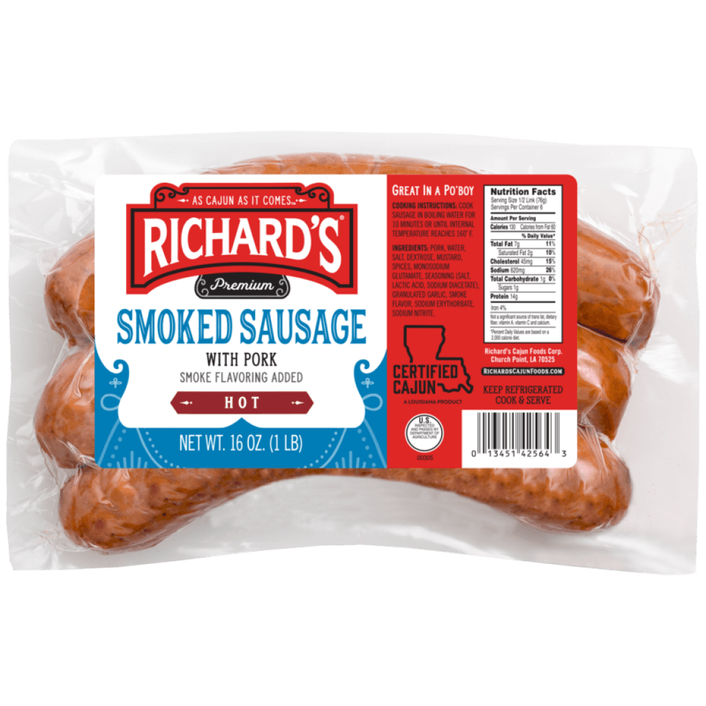 Richard's Hot Smoked Pork Sausage — 1 lb