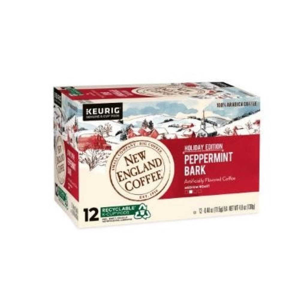 New England Coffee Peppermint Bark Single Serve 12 ct (Seasonal)