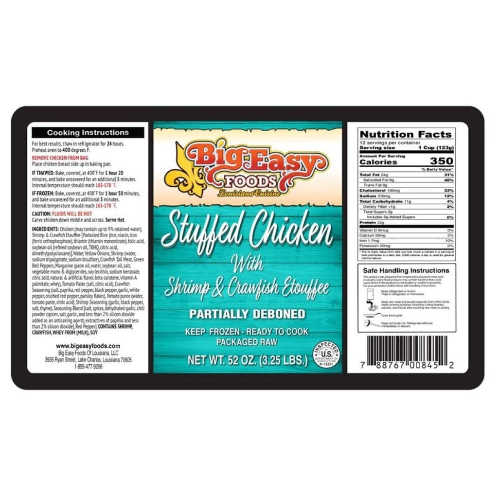 Big Easy Cajun Chicken with Shrimp & Crawfish Etouffee (3 lb)