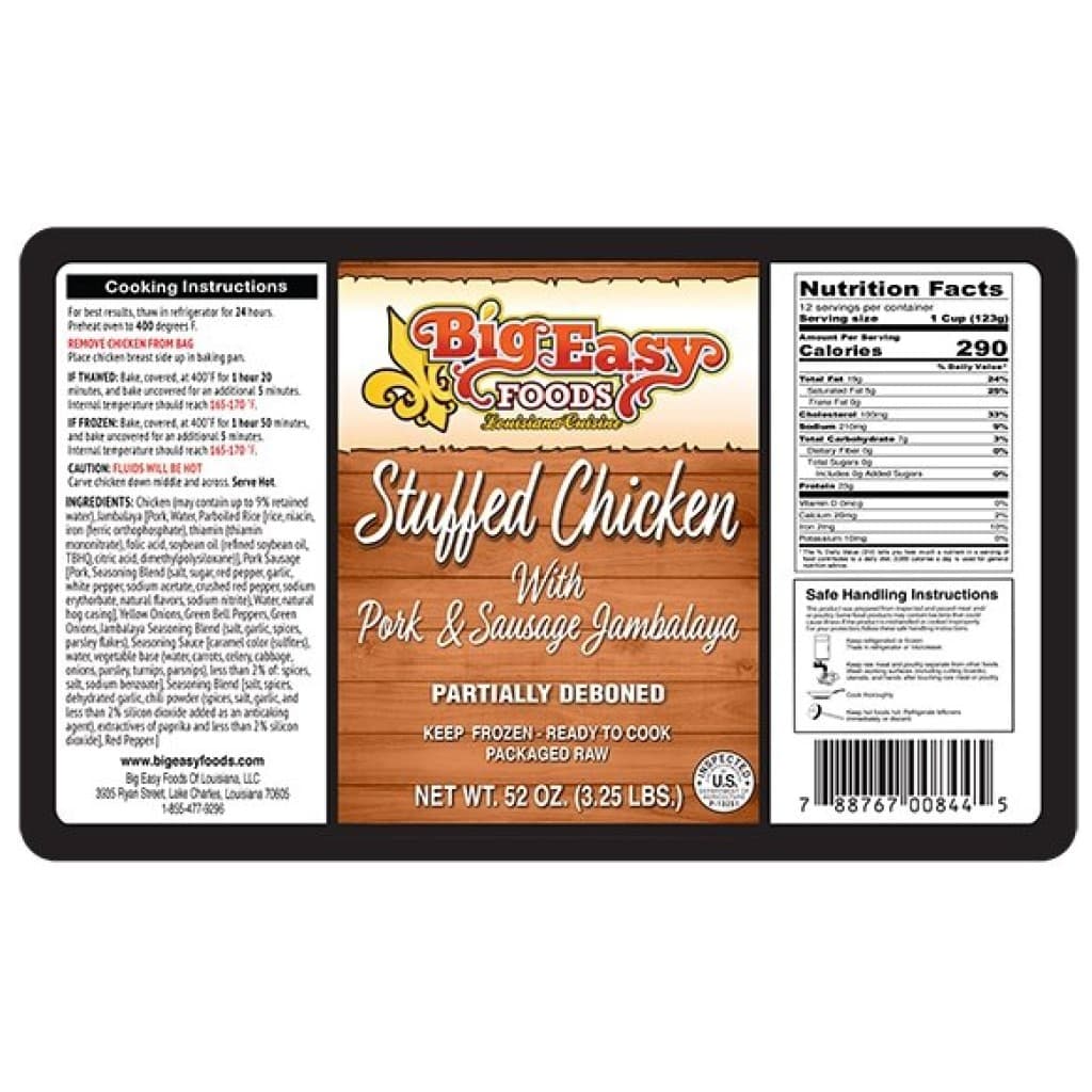Big Easy Stuffed Chicken with Pork Jambalaya — 3.25 lb
