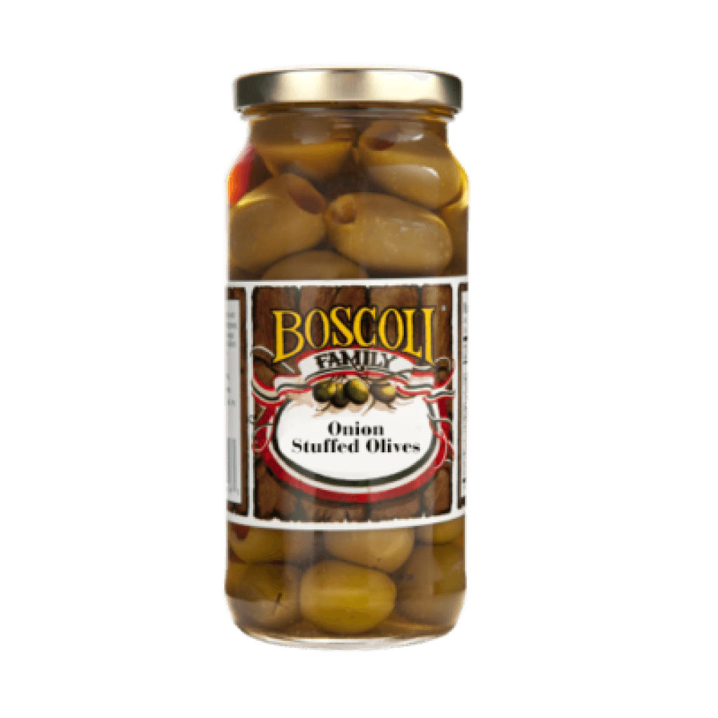 Boscoli Onion-Stuffed Green Olives — 16 oz