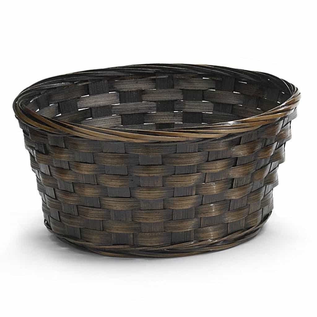 Burton + Burton Round Dark Stain Bamboo Basket 4x9