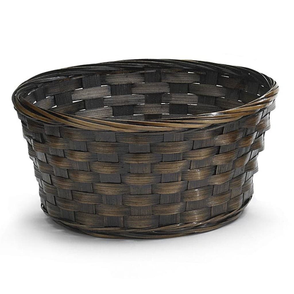 Burton + Burton Round Dark Stain Bamboo Basket 4x9