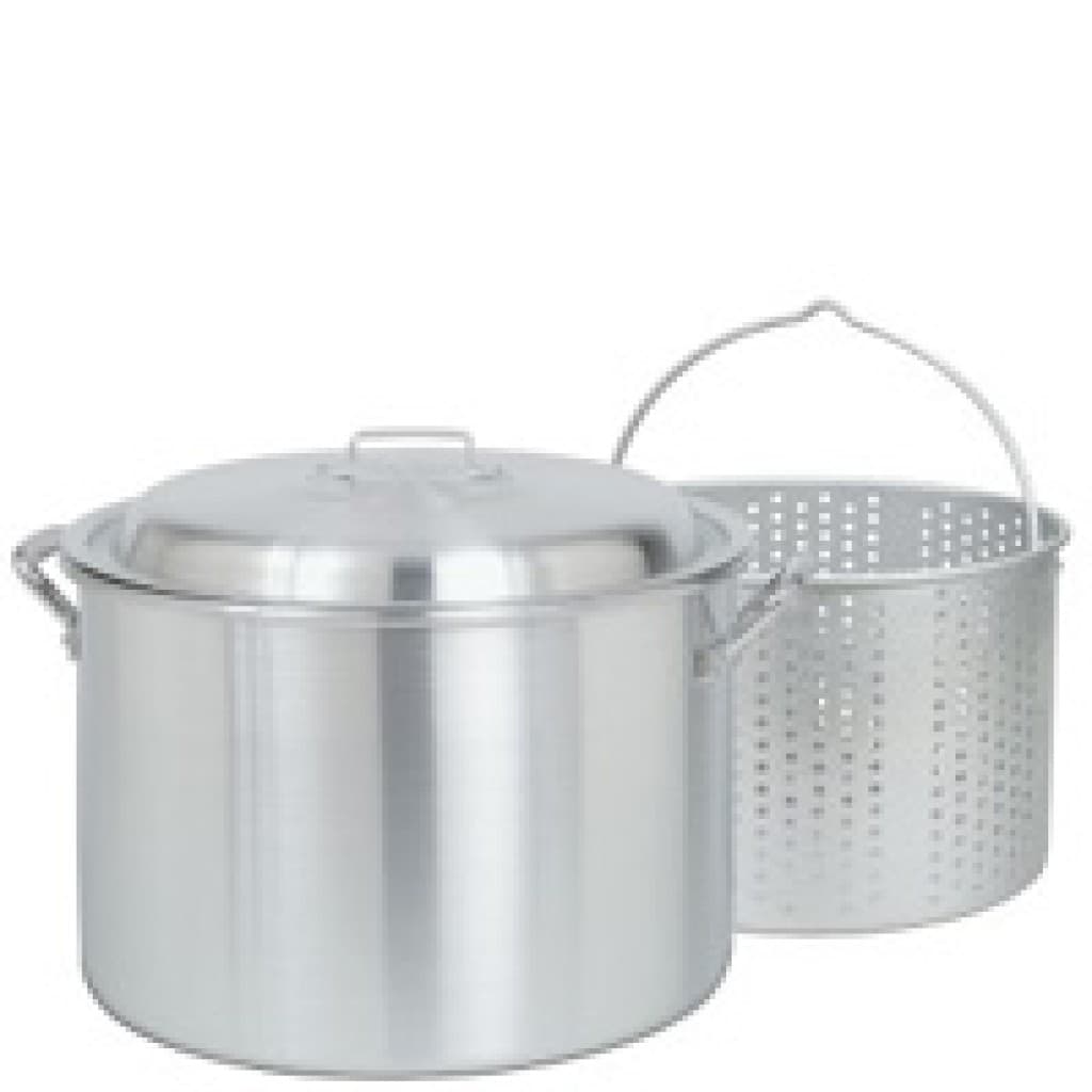 24 Qt. Aluminum Crawfish Pot with Lid & Basket