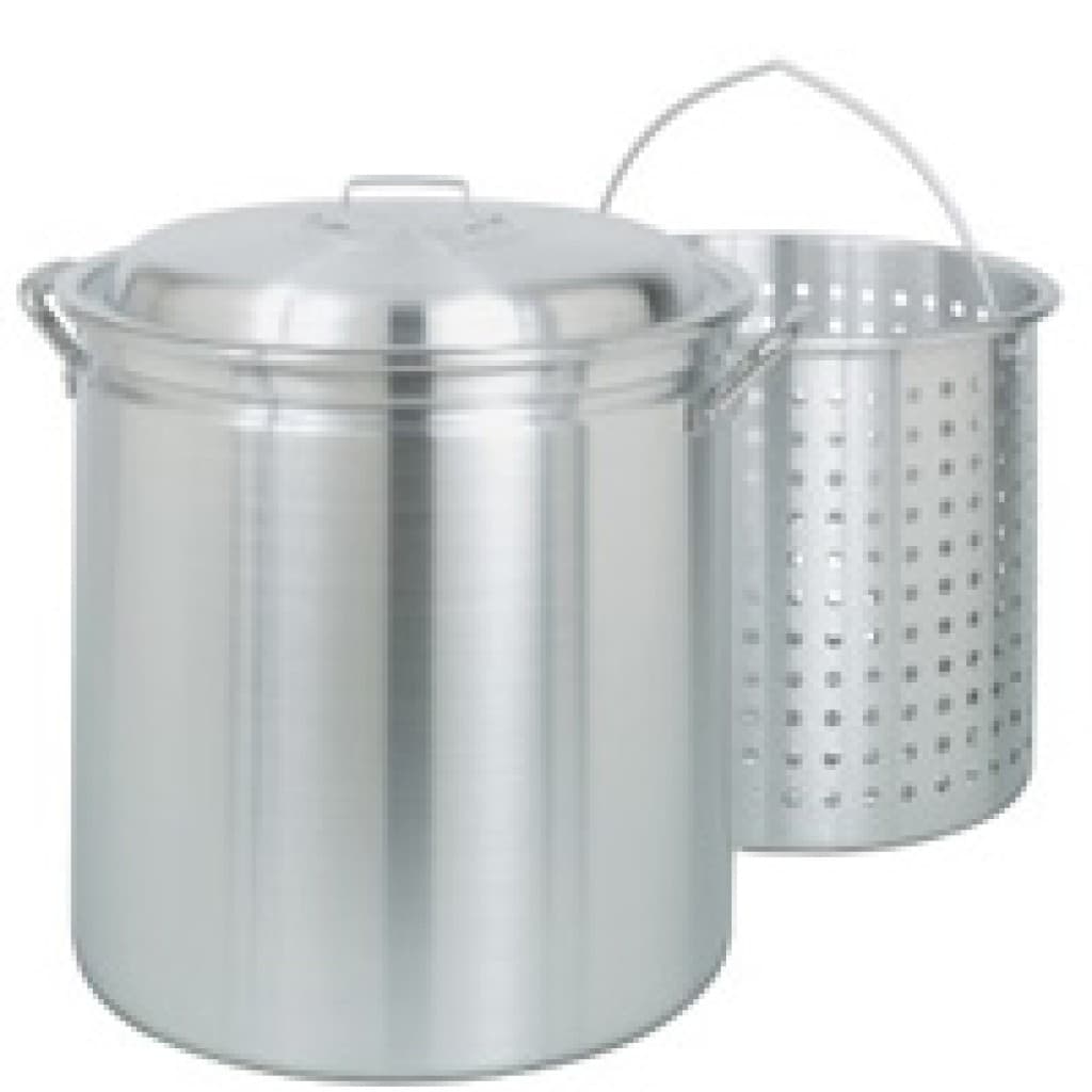 42 Qt. Aluminum Crawfish Pot with Lid & Basket