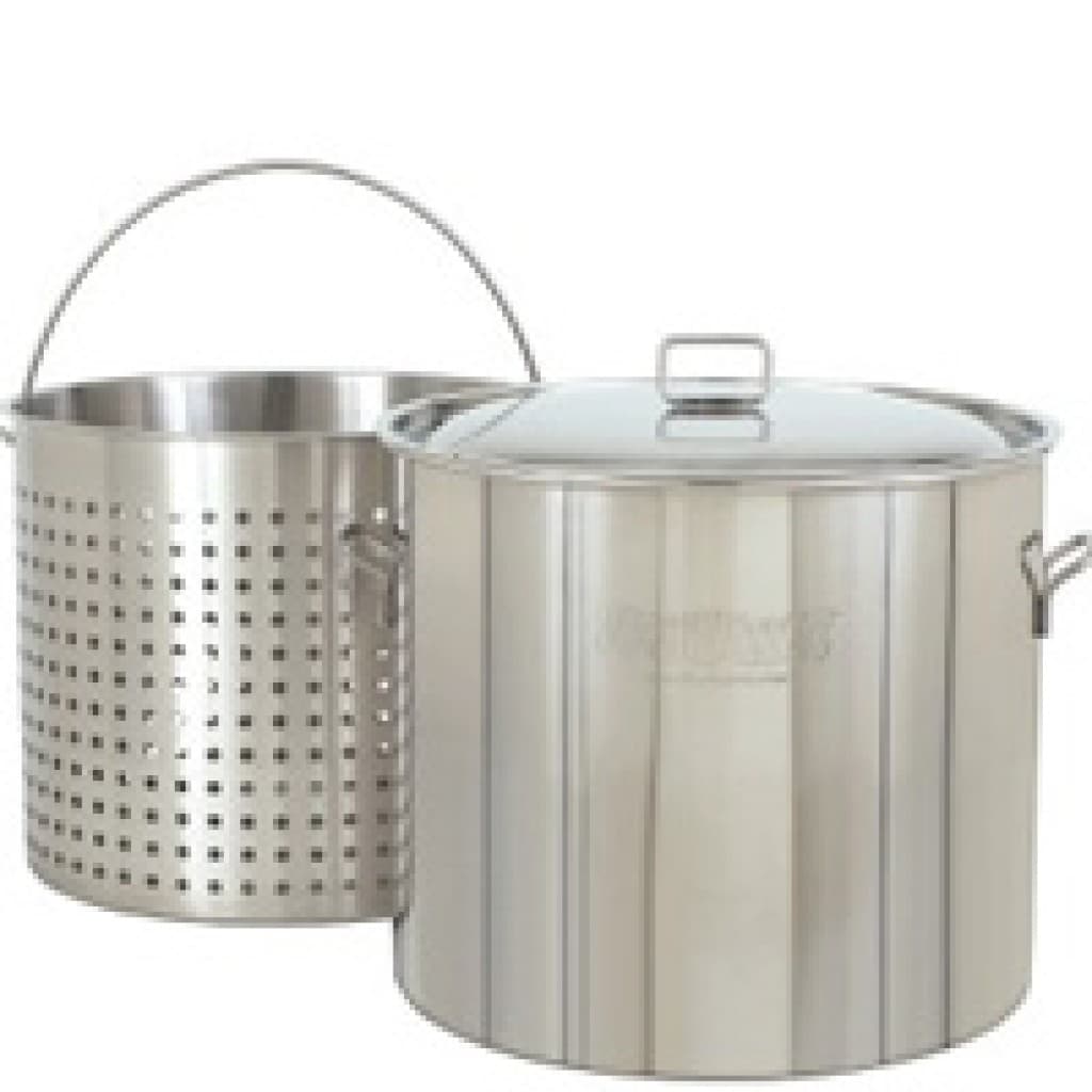 Bayou Classic 82 Qt. Stainless Crawfish Pot w/ Basket