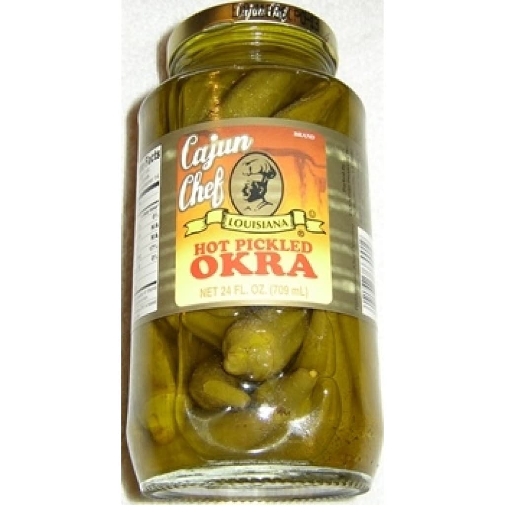 Cajun Chef Hot Pickled Okra, 24 oz Jar