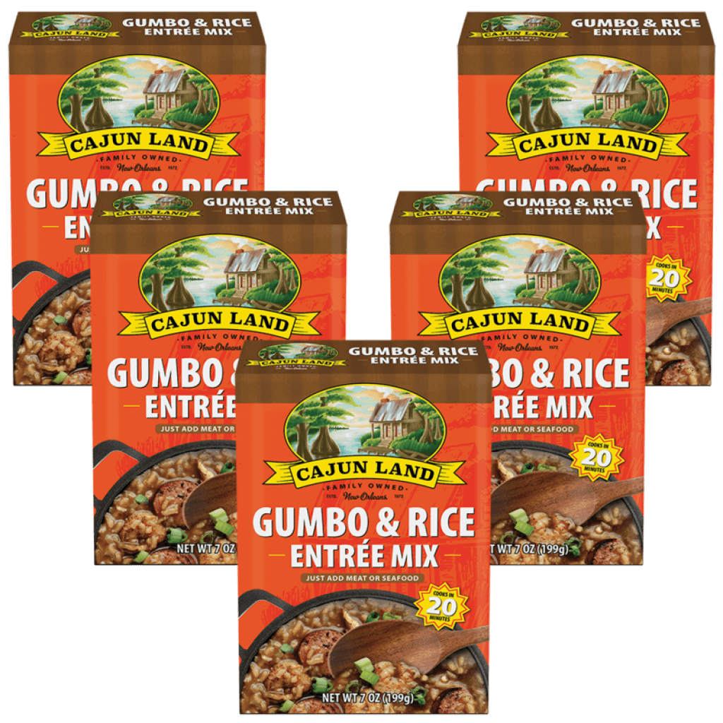 Cajun Land Gumbo & Rice Entrée Mix, 7 oz (Pack of 5)