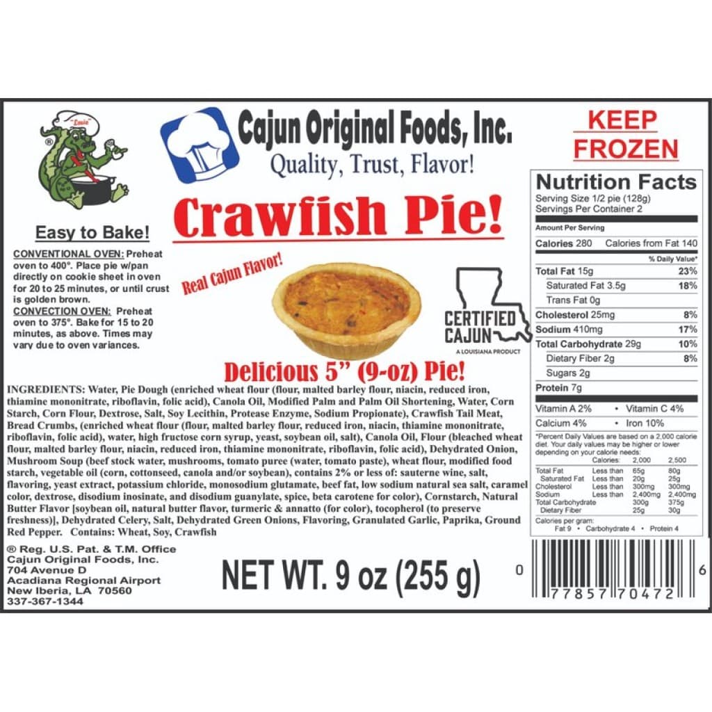 Cajun Original Crawfish Pies — 15 Pack (9 oz each)