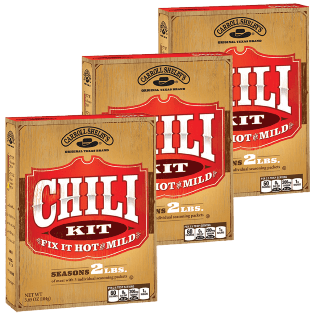 Carroll Shelby Original Texas Chili Mix 3.65 oz (3-Pack)