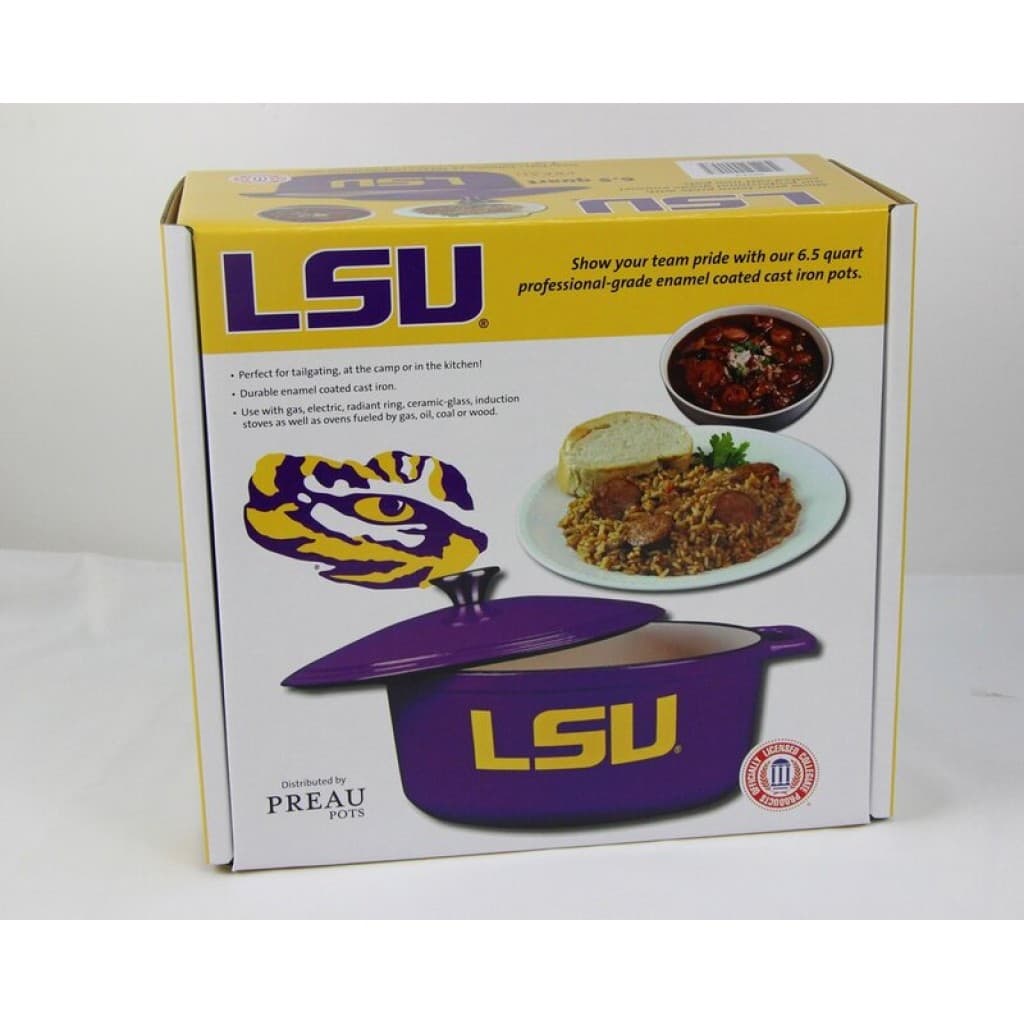 LSU Enamel Cast Iron 6.5 qt Jambalaya Pot
