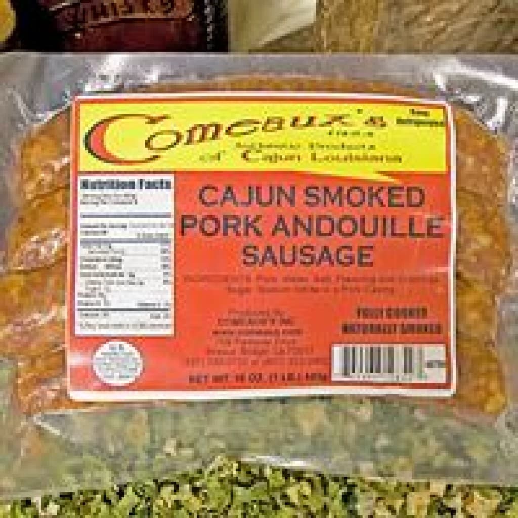 Comeaux's Pork Andouille Sausage, 16 oz (Fully Cooked, Naturally Smoked)
