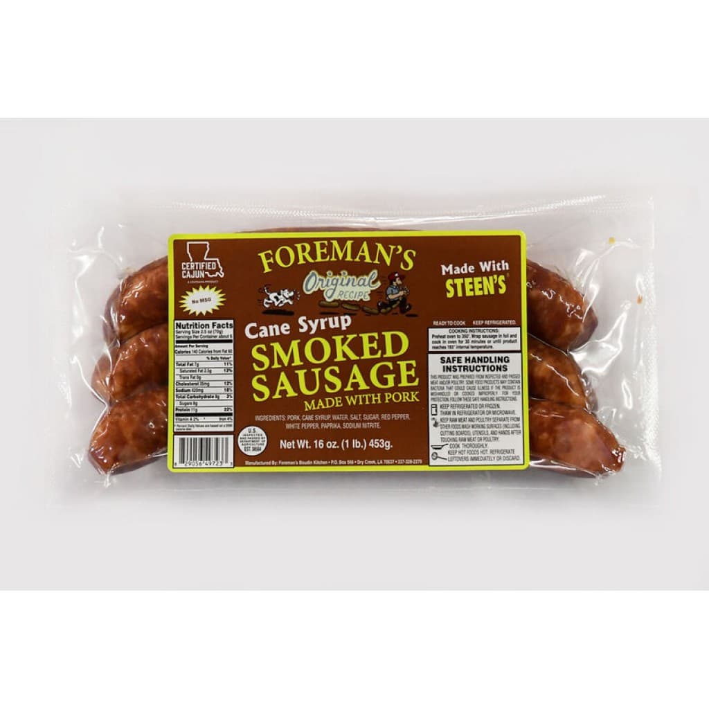 Cane Syrup Smoked Sausage — 16 oz