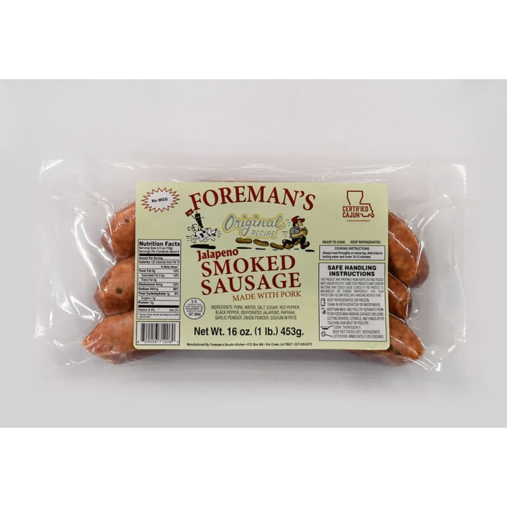 Foreman's 1 lb Jalapeno Smoked Sausage