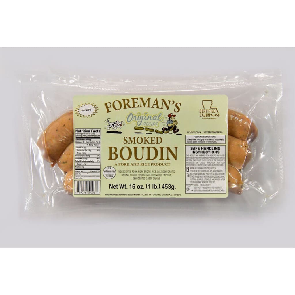 Foreman's Smoked Boudin — 16 oz Link