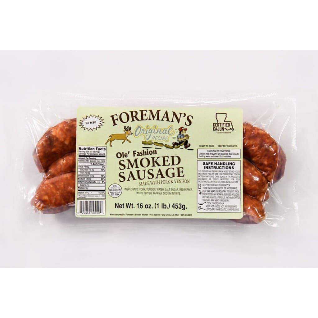 Smoked Pork & Venison Sausage — 16 oz