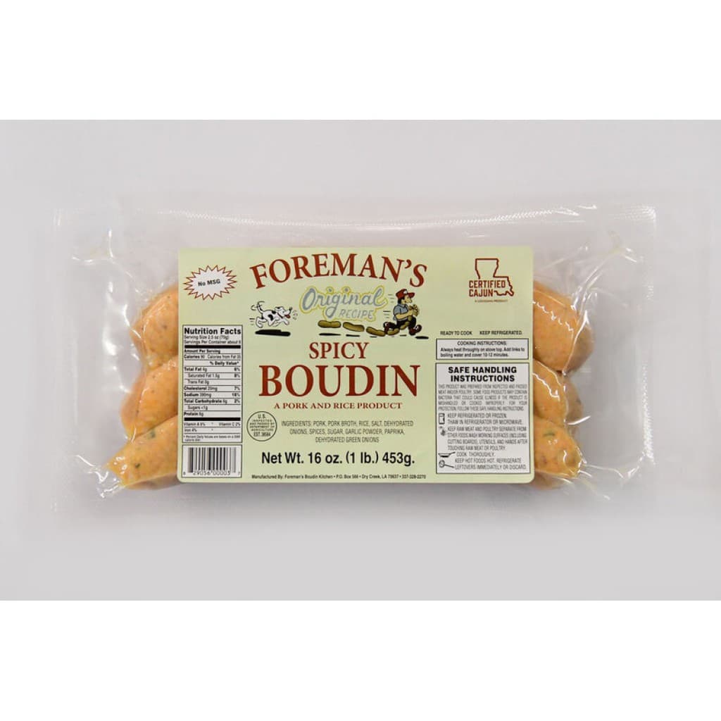 Foreman's Spicy Pork Boudin — 16 oz Link