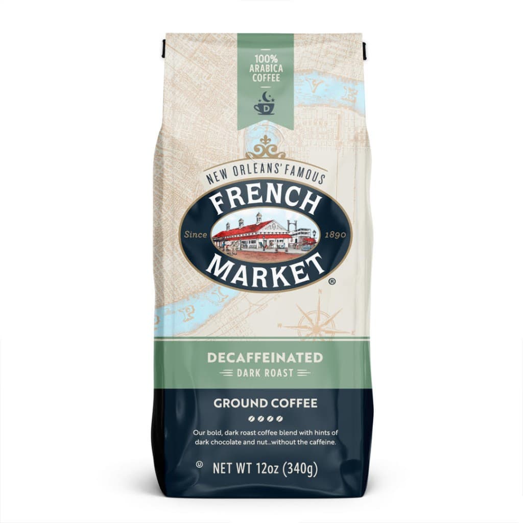 French Market Decaf Dark Roast Ground Coffee, 12 oz