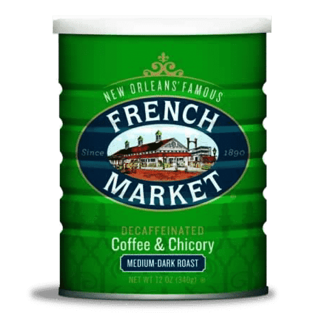 French Market Decaf Coffee & Chicory Blend Green Can
