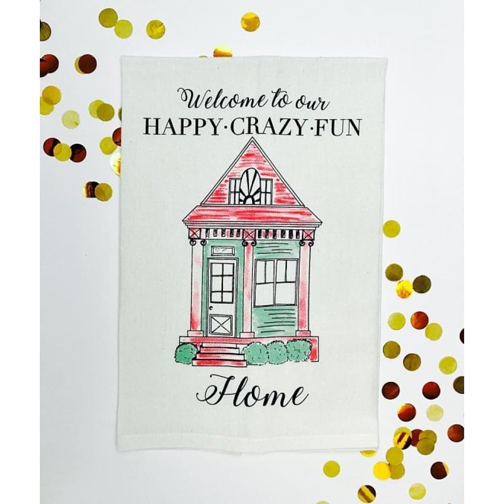 Happy Crazy Fun Organic Cotton Kitchen Towel
