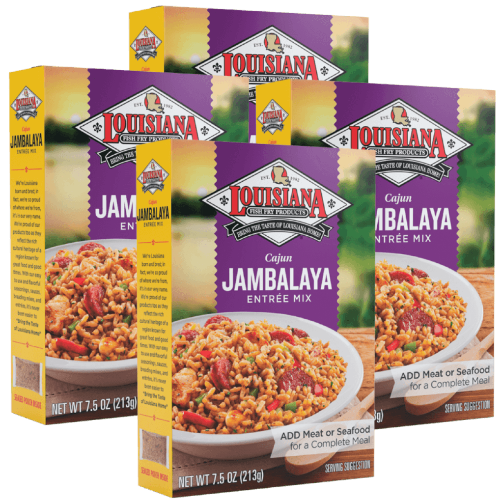 LA Fish Fry Cajun Jambalaya Mix 7.5 oz (Pack of 4)