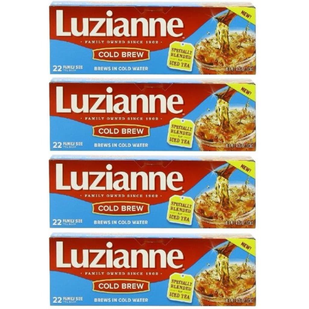 Luzianne Cold Brew Iced Tea Family 4-Pack (88 Bags, 4.35 oz)