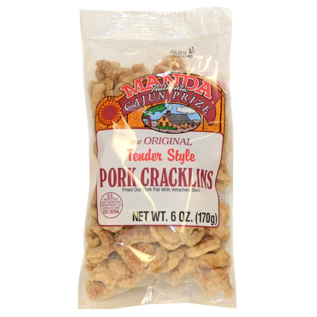 Manda's Pork Cracklins Mild, 6 oz Bag