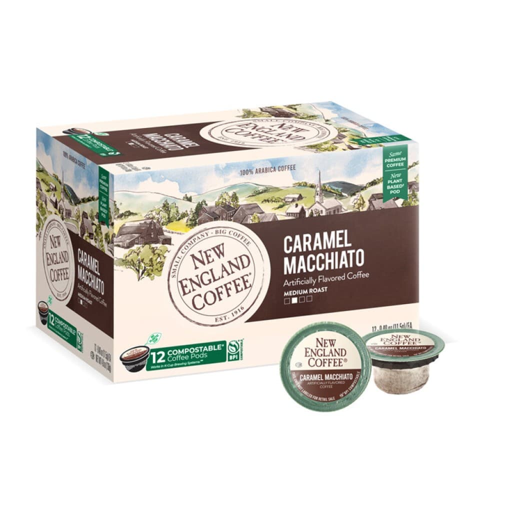 New England Coffee Caramel Macchiato Single-Serve Pods — 12 ct