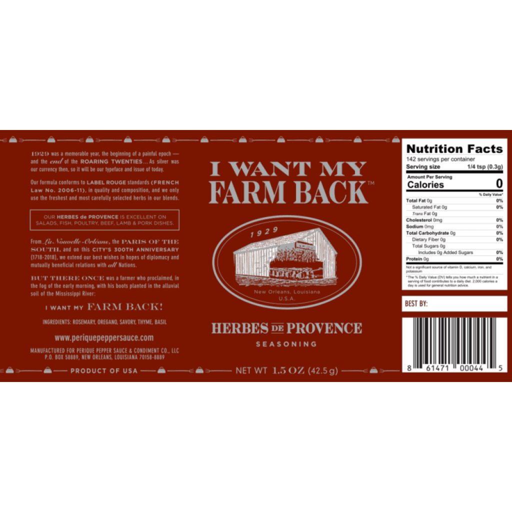I Want My Farm Back Herbs de Provence 1.5 oz