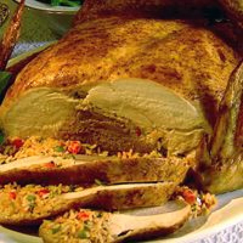 14 lb Poche's Turducken with Cornbread & Rice Dressing