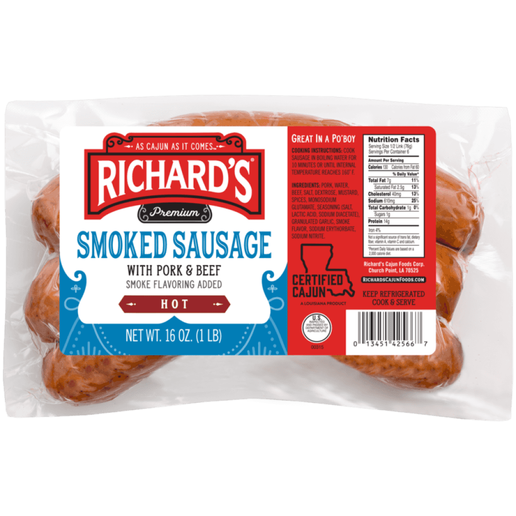 Richard's Hot Smoked Pork & Beef Sausage —